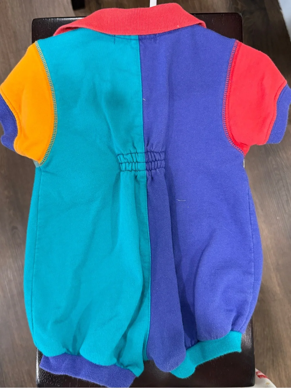 Gymboree Bright Colorblock Romper with Car and Boat Appliqués